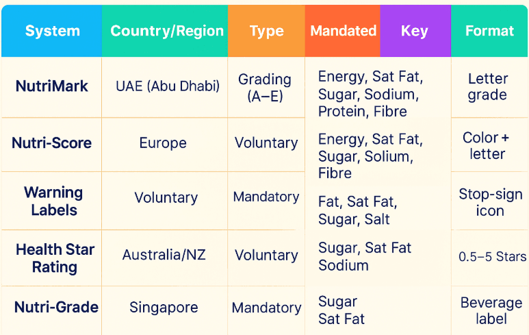 Global Front-of-Pack Nutrition Labelling Systems